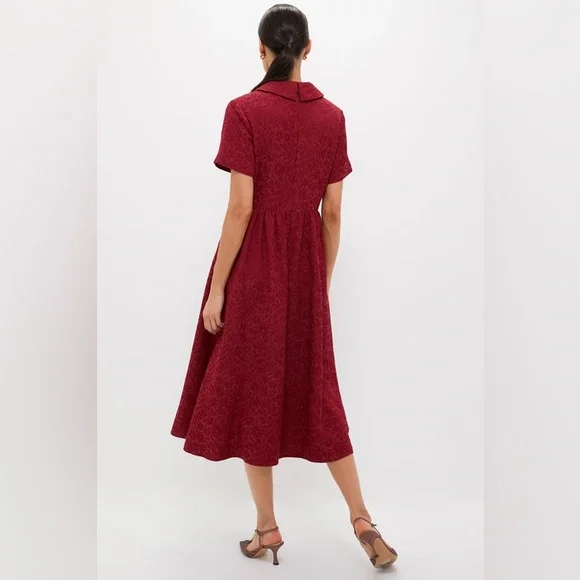 TUCKERNUCK Cranberry Jacquard Adelaide Midi Dress size xl wedding work office - Picture 8 of 8